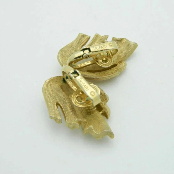 CROWN TRIFARI Gold Tone Feather Mid Century Clip - Picture 4 of 4